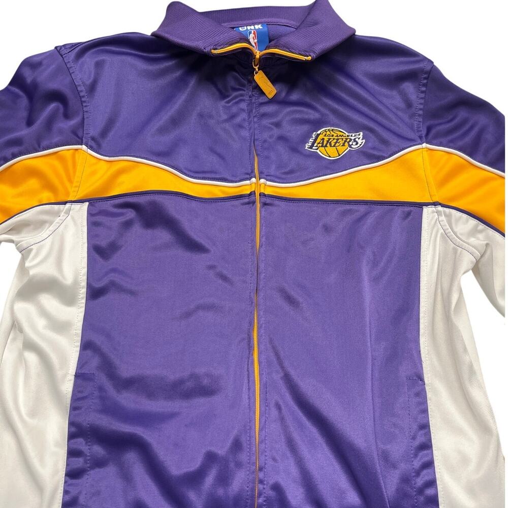Los Angeles Lakers UNK Blue Label Track Jacket Purple Gold Medium - Picture 2 of 5